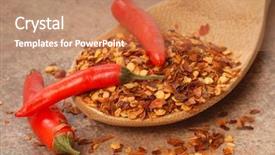  Presentation with chili - Slides having hot red chili peppers background and a coral colored foreground