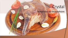  Presentation with fresh meat - Cool new PPT layouts with hot roasted beef meat bone backdrop and a  colored foreground