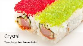  Presentation with sushi - Slides with hot roll with various type background and a lemonade colored foreground
