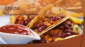  Presentation with taco - Theme featuring hot sauce - chili con carne burritos background and a  colored foreground