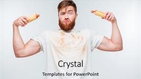  Presentation with filthy - PPT layouts having hot sauce - funny bearded man in filthy background and a white colored foreground