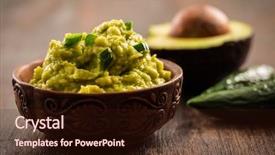  Presentation with wooden - Beautiful slide set featuring hot sauce - guacamole with ingredients on wooden backdrop and a wine colored foreground