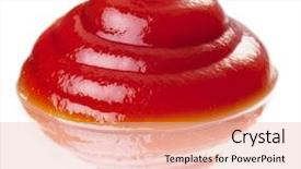  Presentation with ketchup - PPT theme with hot sauce - portion of ketchup isolated background and a lemonade colored foreground