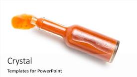  Presentation with sauce - Presentation consisting of hot sauce - red tabasco on white background background and a white colored foreground