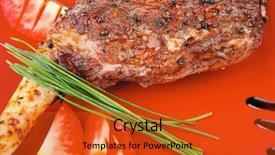  Presentation with white plate - Colorful presentation theme enhanced with hot sauce - savory plate roasted meat shoulder backdrop and a  colored foreground