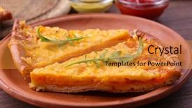  Presentation with pizza - Audience pleasing presentation consisting of hot sauce - slices of tasty cheese pizza backdrop and a  colored foreground