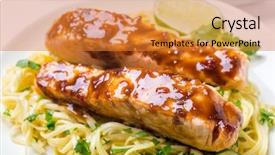  Presentation with salmon spicy - Colorful slide deck enhanced with hot sauce - sweet and spicy orange chilli-glazed backdrop and a gold colored foreground