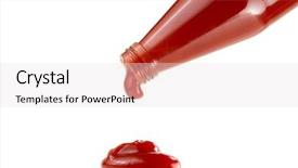  Presentation with tomato ketchup - Audience pleasing slide deck consisting of hot sauce - tomato ketchup falling from bottle backdrop and a lemonade colored foreground