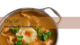  Presentation with hot sauce - Presentation theme consisting of hot-sauce-soup-ceviche background and a gold colored foreground