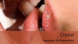  Presentation with pair - Beautiful theme featuring hot sex - closeup of pair girl mouths backdrop and a red colored foreground