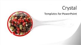  Presentation with pepper - Theme with hot small colored pepper over white background background and a white colored foreground