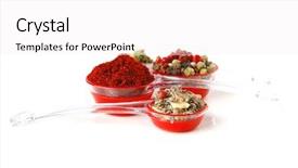  Presentation with hot pink white - Audience pleasing PPT theme consisting of hot small colored pepper over white background backdrop and a white colored foreground