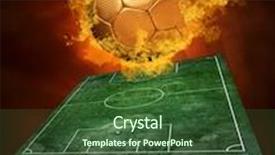  Presentation with flame - Colorful PPT layouts enhanced with hot soccer ball backdrop and a tawny brown colored foreground