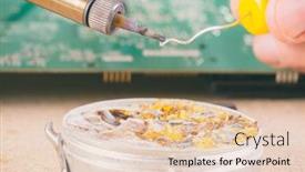  Presentation with soldering - Colorful presentation design enhanced with hot-soldering-iron-melting-tin backdrop and a lemonade colored foreground