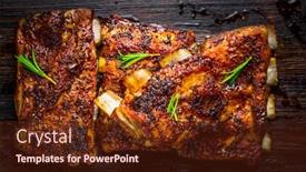  Presentation with herbs on wood - Slide deck having hot-spare-ribs-with-herbs background and a tawny brown colored foreground