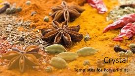  Presentation with mix berries and candy - PPT layouts enhanced with hot spices - exotically spice mix background and a gold colored foreground