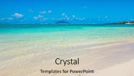  Presentation with water treatment - Slide deck with hot spots - beach on the tropical island background and a  colored foreground