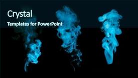  Presentation with blue fire - Presentation theme with hot spots - blue fire smoke blot isolated background and a ocean colored foreground