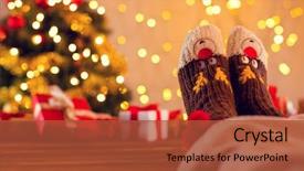  Presentation with image resolution - Theme with hot spots - detail of woman legs background and a red colored foreground