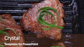  Presentation with beef - Presentation theme consisting of hot spots - fresh grilled beef fillet strips background and a tawny brown colored foreground