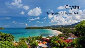  Presentation with thailand - Presentation theme featuring hot spots - kata beach phuket thailand background and a teal colored foreground