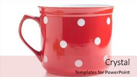  Presentation with red and white abstract - Beautiful presentation design featuring hot spots - red and white spotted mug backdrop and a coral colored foreground
