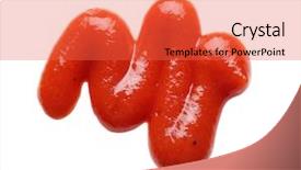  Presentation with hot sauce - Presentation design enhanced with hot spots - tomato sauce on white background background and a  colored foreground