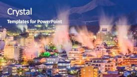  Presentation with hot spring - Colorful theme enhanced with hot spring bath house backdrop and a ocean colored foreground