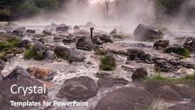  Presentation with hot spring - Amazing presentation theme having hot-spring-in-chae-son backdrop and a gray colored foreground