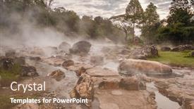  Presentation with hot spring - Theme with hot-spring-in-chae-son background and a coral colored foreground