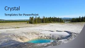 Presentation with hot spring - Theme having hot spring in the midway background and a  colored foreground