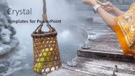  Presentation with boil - Presentation theme consisting of hot-spring-steam-boil-eggs background and a  colored foreground