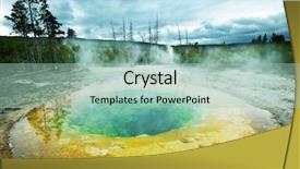  Presentation with hot springs - Beautiful PPT theme featuring hot springs - morning glory pool backdrop and a mint green colored foreground