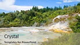  Presentation with new zealand - PPT layouts enhanced with hot springs - orakei korako cave and thermal background and a mint green colored foreground
