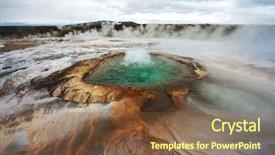  Presentation with geothermal - Slide set consisting of hot springs - pool with boiling geothermal water background and a tawny brown colored foreground