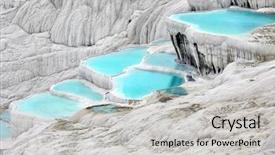  Presentation with hot springs - Presentation design featuring hot springs - travertine pools and terraces background and a light gray colored foreground