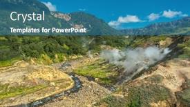  Presentation with hot springs - Slides featuring hot-springs-and-fumaroles background and a teal colored foreground