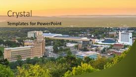  Presentation with hot springs - Audience pleasing theme consisting of hot-springs-arkansas-usa-town backdrop and a yellow colored foreground