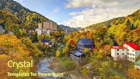  Presentation with hot springs - Amazing presentation having hot springs resort town backdrop and a tawny brown colored foreground