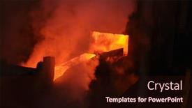  Presentation with steel plant - Presentation design featuring hot-steel-pouring-in-steel background and a wine colored foreground