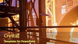  Presentation with steel plant - Theme consisting of hot-steel-pouring-in-steel background and a tawny brown colored foreground