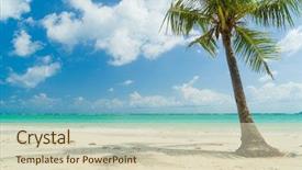  Presentation with landscape - Theme having hot summer - landscape of chaweng beach koh background and a soft green colored foreground