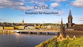  Presentation with golden light - Presentation design with hot-summer-day-in-stockholm background and a  colored foreground