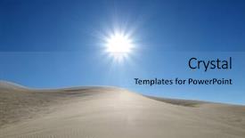 Presentation with heat - Beautiful PPT theme featuring hot sun - dumont dunes in the mojave backdrop and a light blue colored foreground