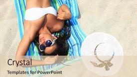  Presentation with summer sun - PPT theme enhanced with hot sun - young woman enjoying the summer background and a lemonade colored foreground