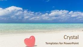  Presentation with sea and beach - Slides featuring hot sunny days - beautiful beach and tropical sea background and a sky blue colored foreground