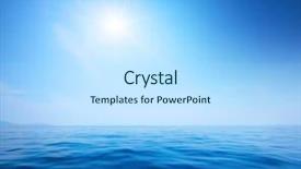  Presentation with calm sea - Presentation theme featuring hot sunny days - blue calm sea and clear background and a sky blue colored foreground