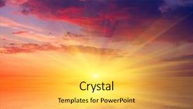  Presentation with sunset water seagull - PPT layouts with hot sunset over lake water background and a yellow colored foreground