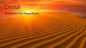  Presentation with scene - Amazing PPT theme having hot sunset scene in desert backdrop and a  colored foreground