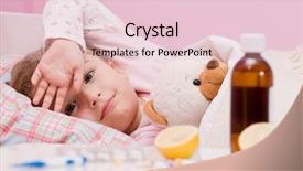  Presentation with hot tea - Slide deck with pretty female horse farm worker inside stables background and a coral colored foreground